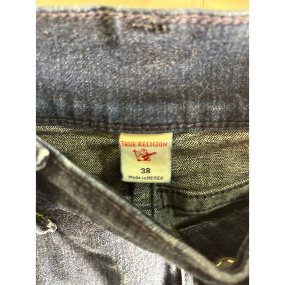 True Religion Rocco Relaxed Skinny Jeans Dark Indigo Blue Mens Size 38 Denim